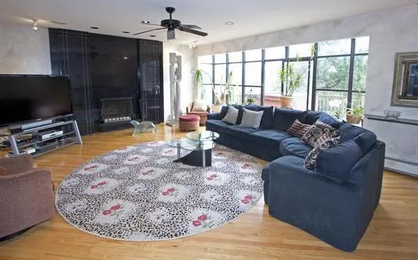 Empty family room before staging